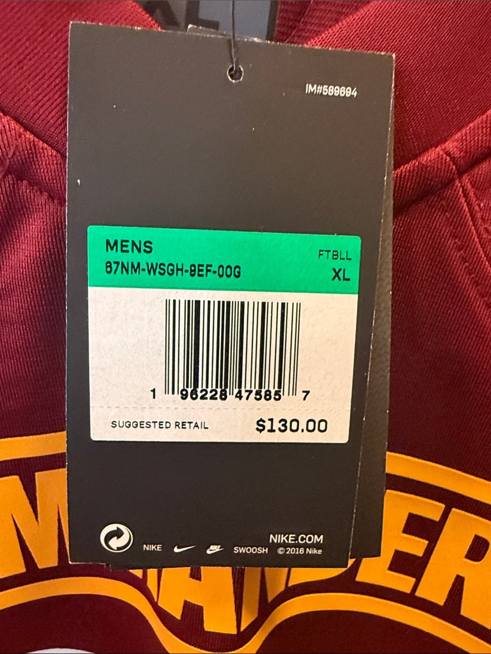 Nike Washington Commanders Burgundy & Gold Jersey - Men's - Picture 6 of 6